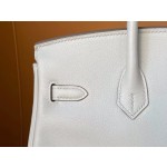 Birkin 25/30 Pearl Grey swift Leather